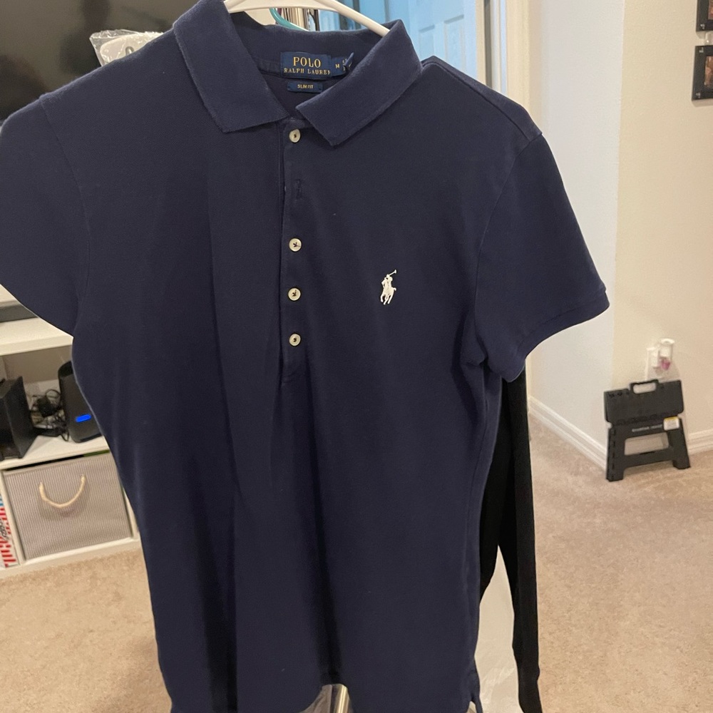 Navy blue polo shirt